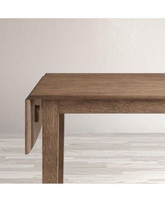 Acacia Drop-Leaf Coastal Wire-Brushed Acacia Dining Table