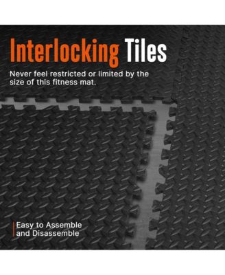 6-Piece Puzzle Exercise Mat, EVA Foam Tiles, Black