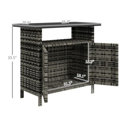 Wicker Storage Cabinet, Outdoor Buffet Cabinet