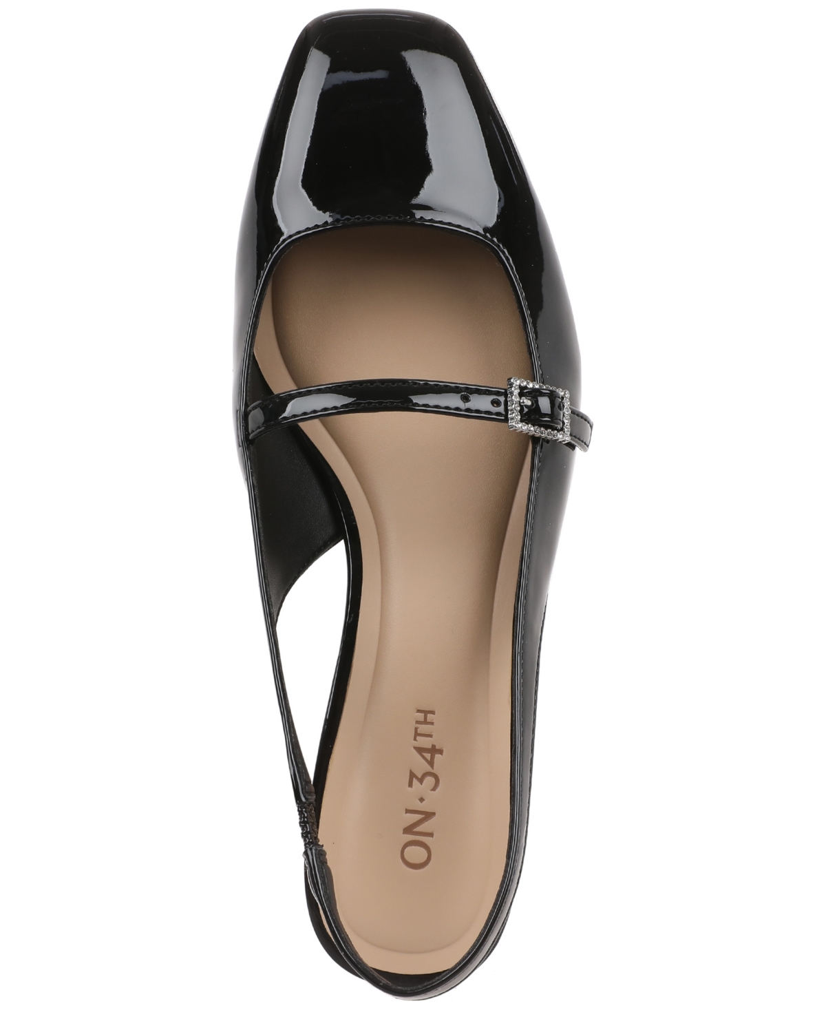 On 34th Women's Ameliaa Buckled Slingback Pumps, Created For Macy's In Black Patent