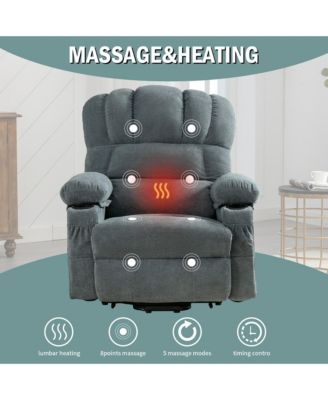 Single piece Woven Fabric Power Recliners for Elderly with Heat ,Lift Recliner Chair and Massage Recliner Chair
