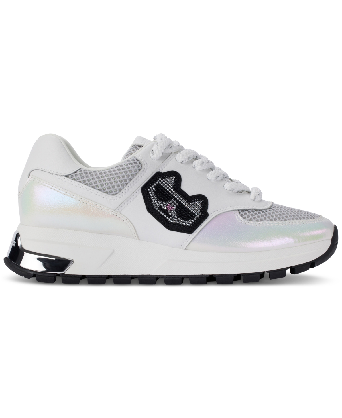 Karl Lagerfeld Women's Mayu Lace-up Sneakers In Silver,white