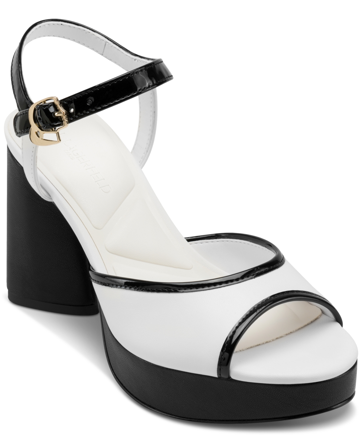 Karl Lagerfeld Hallet Platform Sandal In Bright White,black