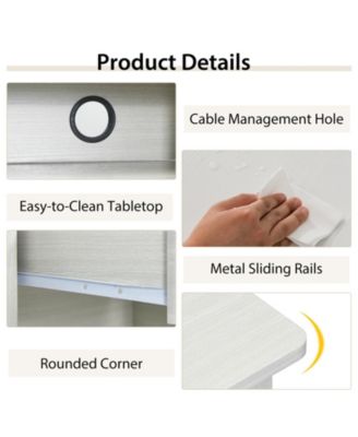 Vintage Computer Desk with Storage Shelves and 4 Drawer