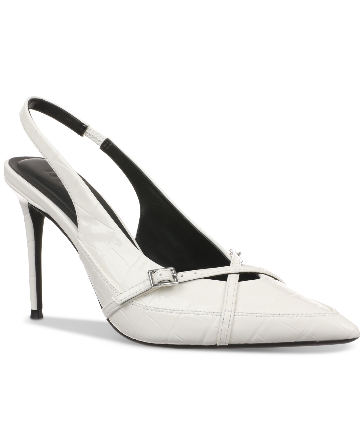 Inc International Concepts Women's Haallo Slingback Pumps, Exclusively At Macy's In White Croc Patent