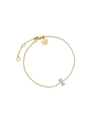 Rosefield Crystal Letter Bracelet In 14K Yellow Gold Plated Stainless Steel - Gold I