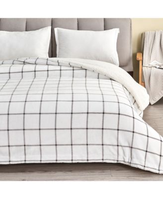 Velvet Plush Reversible Sherpa Throw Blanket