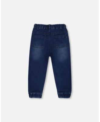 Toddler Boys French Terry Denim Jogger Pant Dark Denim Blue - Toddler|Child
