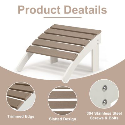 Outdoor Adirondack Ottoman - Weather-Resistant HDPE Patio Footrest for Ultimate Relaxation