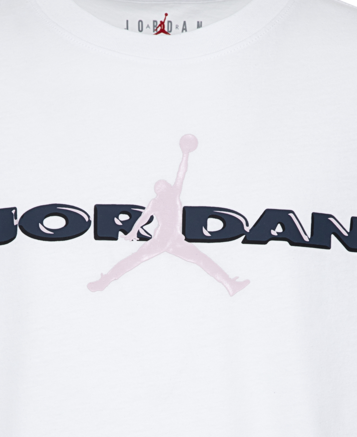 Shop Jordan Big Girls Crafted Utility Short Sleeve Tee In White