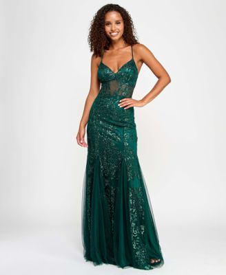 fitted lace wedding dress Off Shoulder Layered Mermaid Dress by Ladivine CM354 main image 1