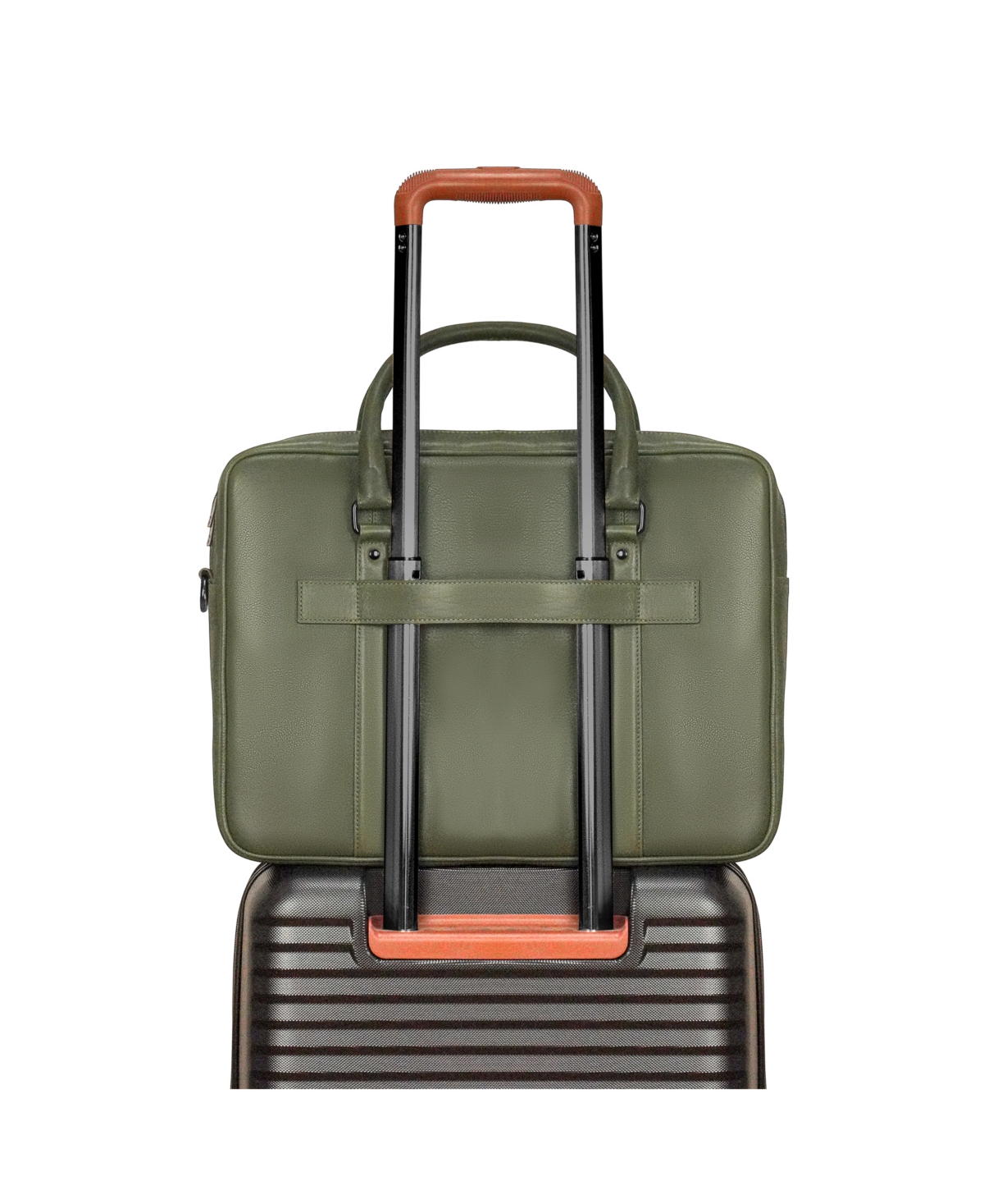Champs Onyx Collection Leather Briefcase In Khaki