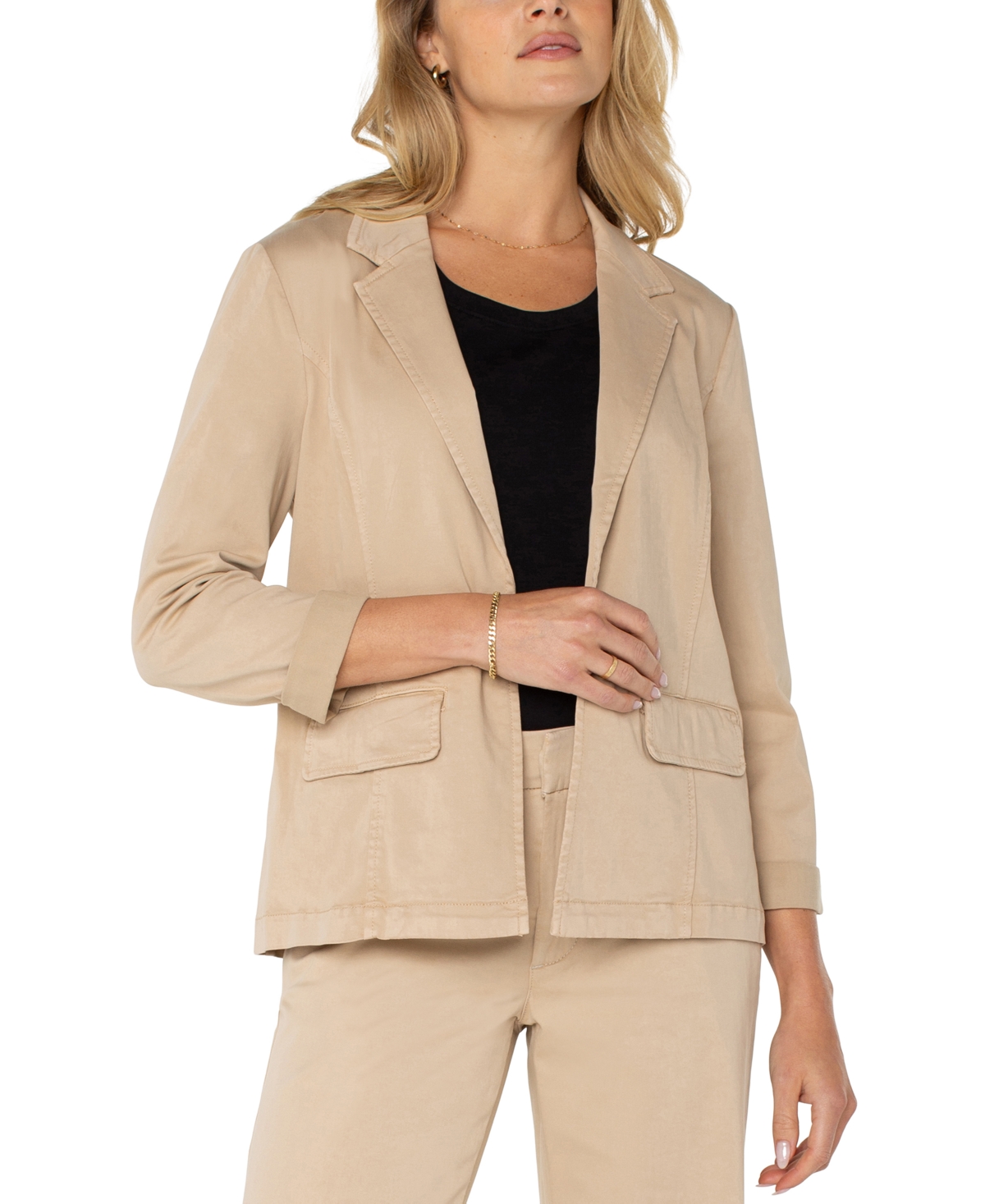 LIVERPOOL LOS ANGELES PETITE FITTED OPEN-FRONT BLAZER 