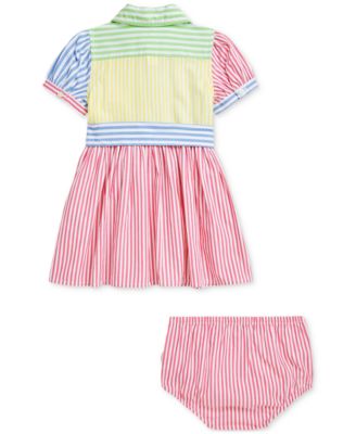 Baby Girls Striped Color-Blocked Dress