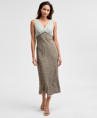 And Now This - Women's Floral Mixed-Print Slip Dress