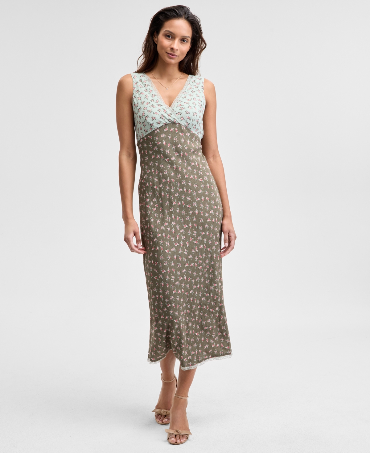 AND NOW THIS WOMEN'S FLORAL MIXED-PRINT SLIP DRESS, EXCLUSIVELY AT MACY'S 
