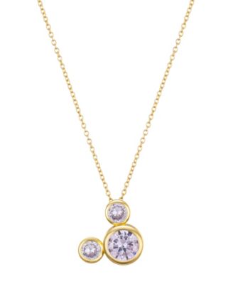 Cubic Zirconia Mickey Mouse Dream Birthstone Pendant Necklace