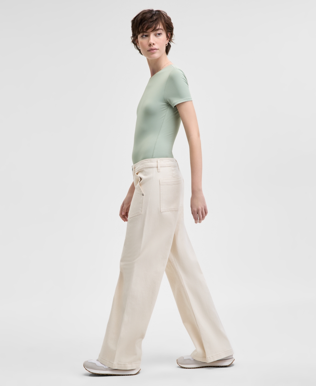 And Now This Women's Darted Wide-leg Pants, Exclusively At Macy's In Ecru