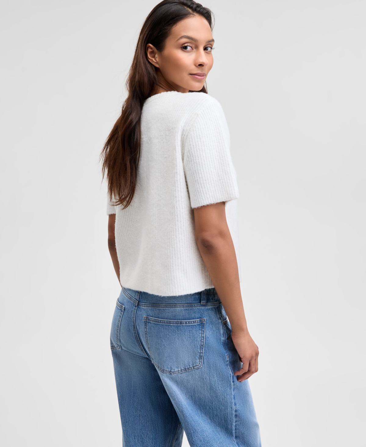 And Now This Women's Button-down Knit Cardigan Sweater, Exclusively At Macy's In Cream