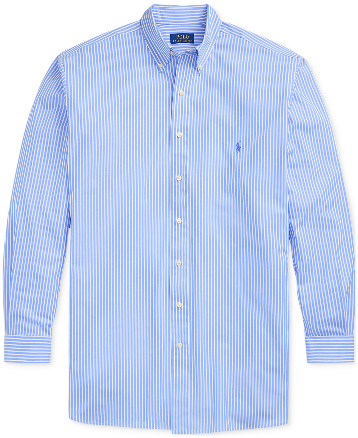 Polo Ralph Lauren Men's Big & Tall Poplin Sport Shirt In Canvas Blue,white