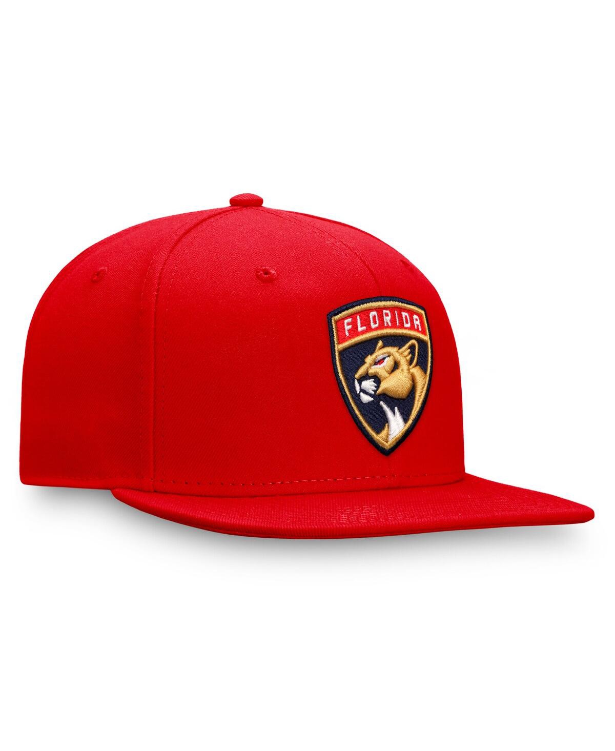 Fanatics Men's Red Florida Panthers Core Primary Logo Snapback Hat In Red