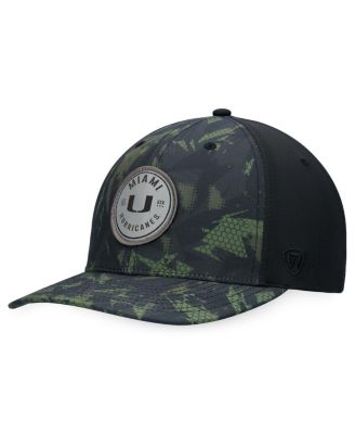 Top of the World - Men's Black Miami Hurricanes OHT Military Appreciation Camo Render Flex Hat