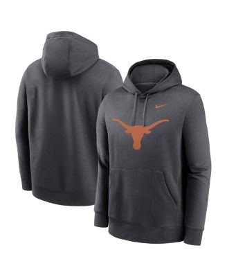 Nike - Men's Anthracite Texas Longhorns Primetime Evergreen Club Fleece Pullover Hoodie