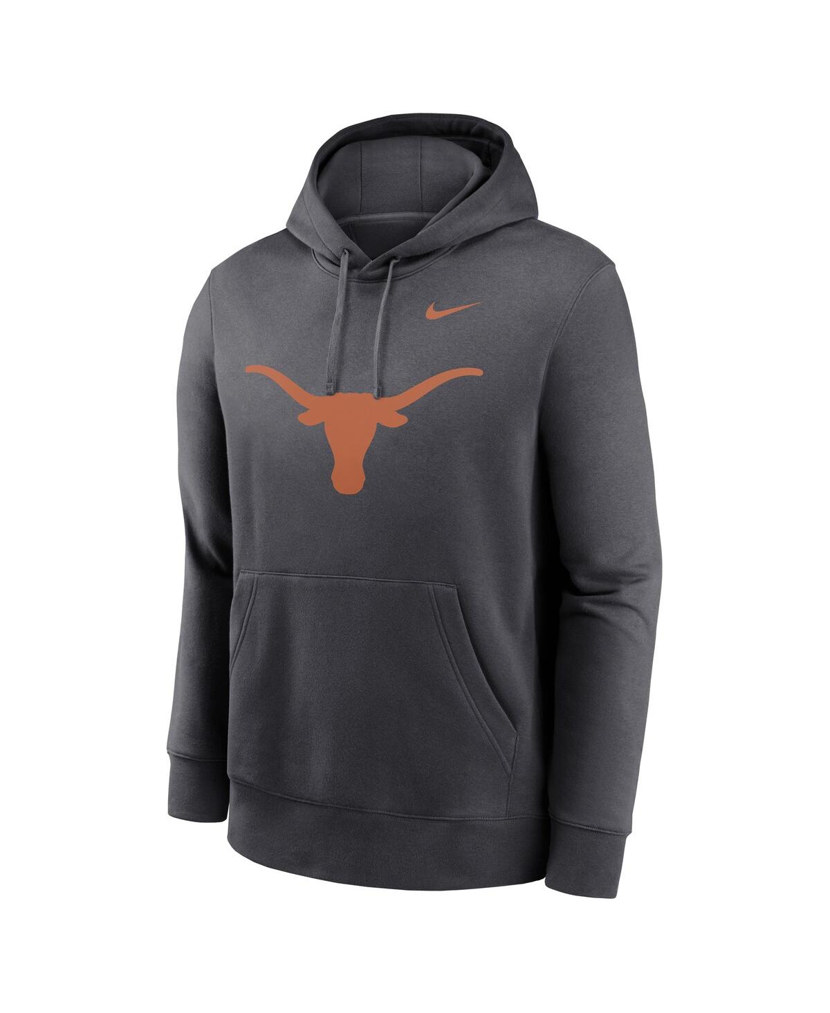 Nike Men's Anthracite Texas Longhorns Primetime Evergreen Club Fleece Pullover Hoodie In Black