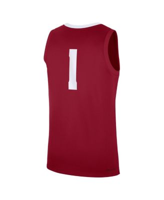 Men's 1 Crimson Alabama Crimson Tide Road Replica Jersey