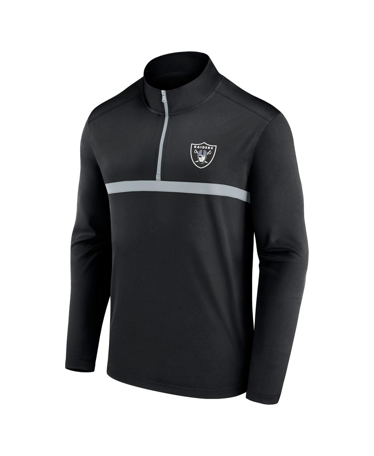Fanatics Men's Black Las Vegas Raiders Head-to-head Quarter-zip Top In Black