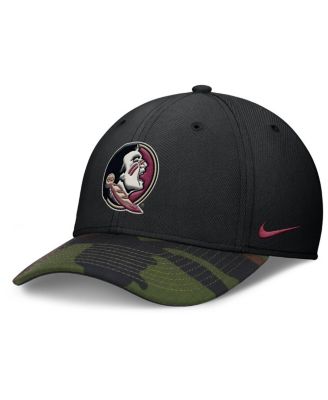 Nike - Men's Black/Camo Florida State Seminoles 2024 Military Appreciation Rise Swoosh Performance Flex Hat