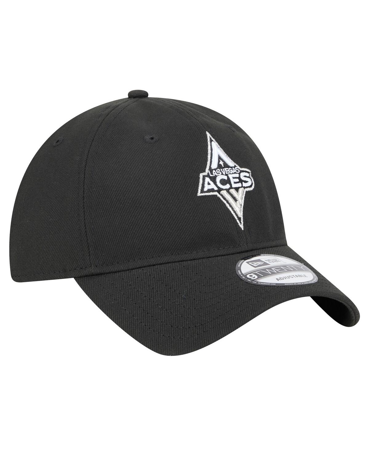 New Era Men's And Women's Black Las Vegas Aces Core Logo 9twenty Adjustable Hat In Black