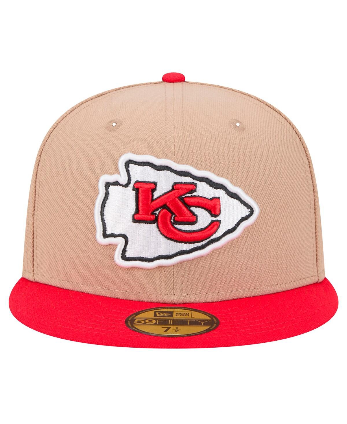New Era Men's Tan Kansas City Chiefs Logo Main 59FIFTY Fitted Hat