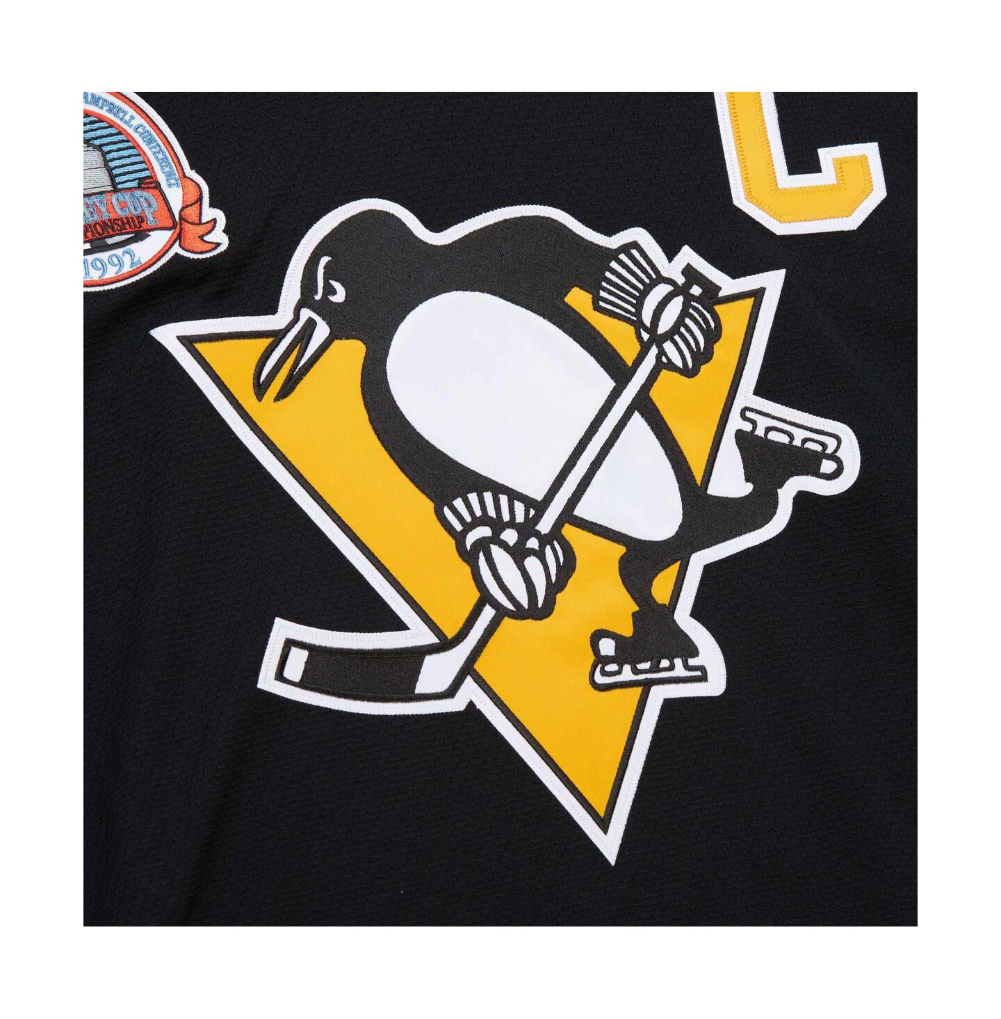 Мужской топ Mitchell & Ness Mario Lemieux Black Pittsburgh Penguins 1991-92 Power Play Jersey — фото 2