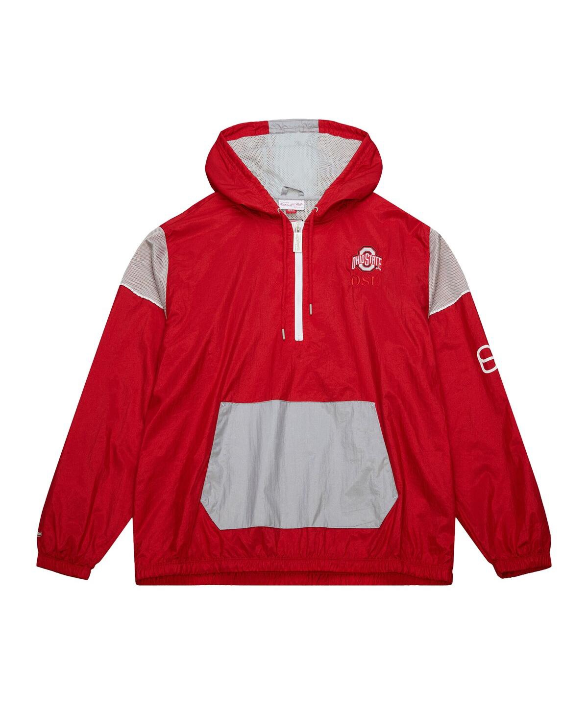 Mitchell & Ness Men's Scarlet Ohio State Buckeyes Team 3.0 Anorak Half-zip Hoodie In Scarlet