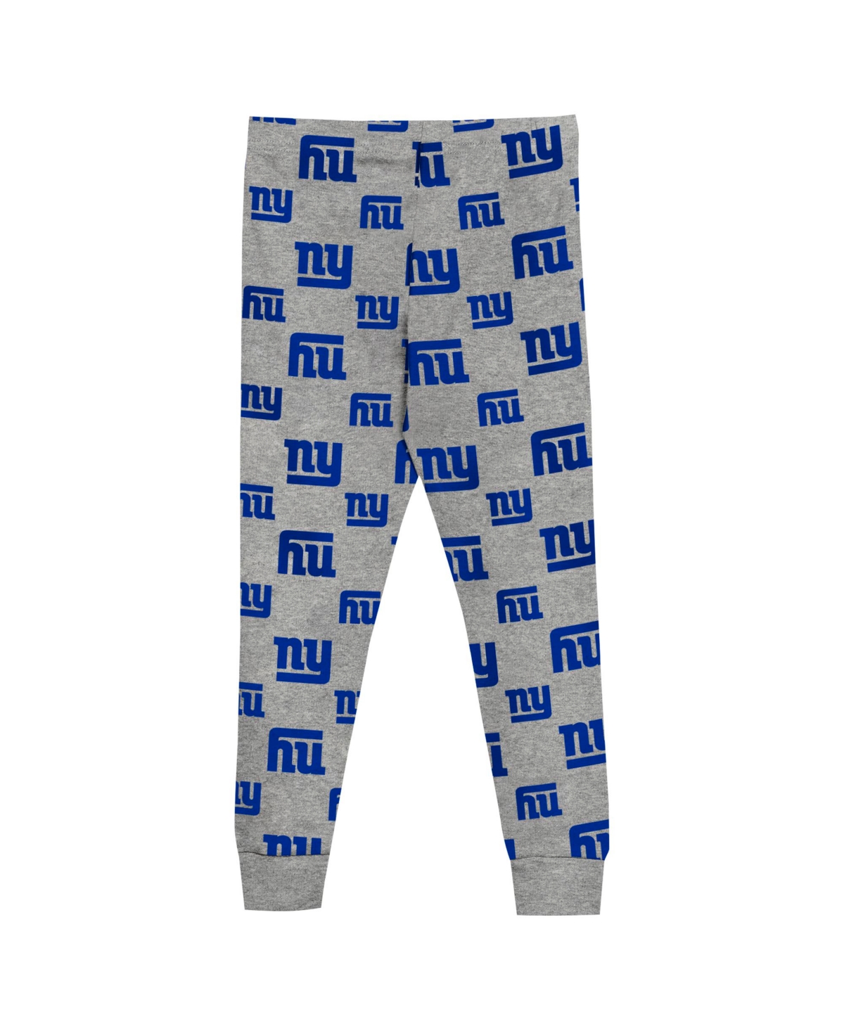 Outerstuff Big Boys And Girls New York Giants Long Sleeve T-shirt And Pants Sleep Set In Heather Gray
