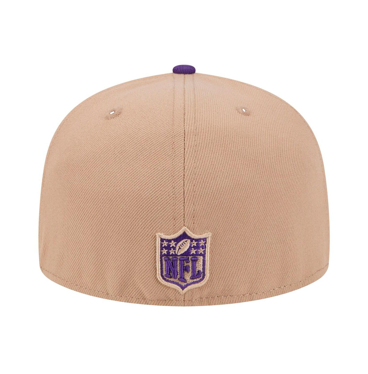 Мужская кепка New Era Tan Minnesota Vikings Logo Main 59FIFTY Fitted Hat — фото 3