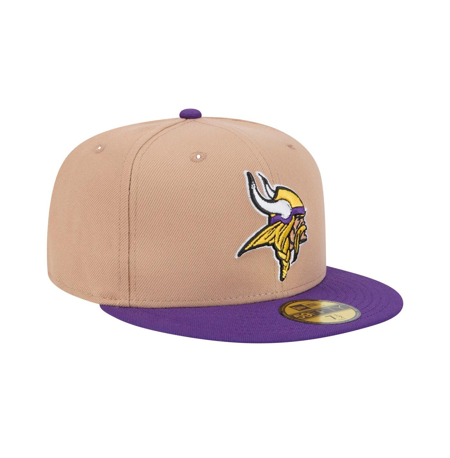 Мужская кепка New Era Tan Minnesota Vikings Logo Main 59FIFTY Fitted Hat — фото 5