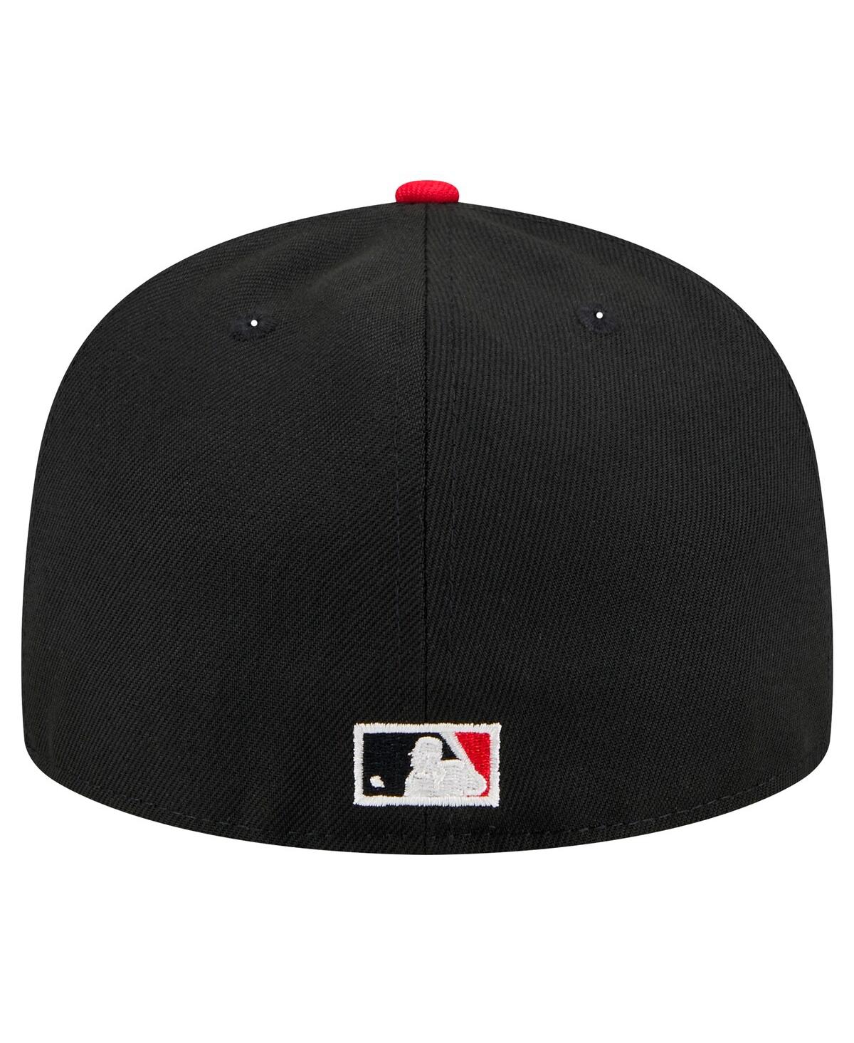 New Era Men's Black Atlanta Braves Shadow Stitch 59fifty Fitted Hat In Black