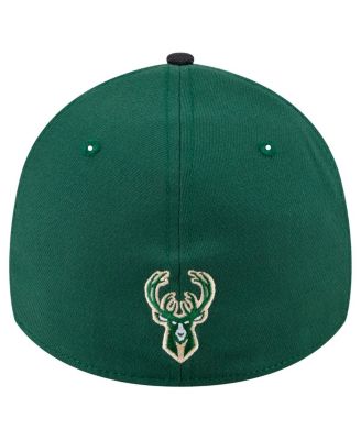 Men's Hunter Green Milwaukee Bucks Sport Night Visor Hit 39THIRTY Flex Hat