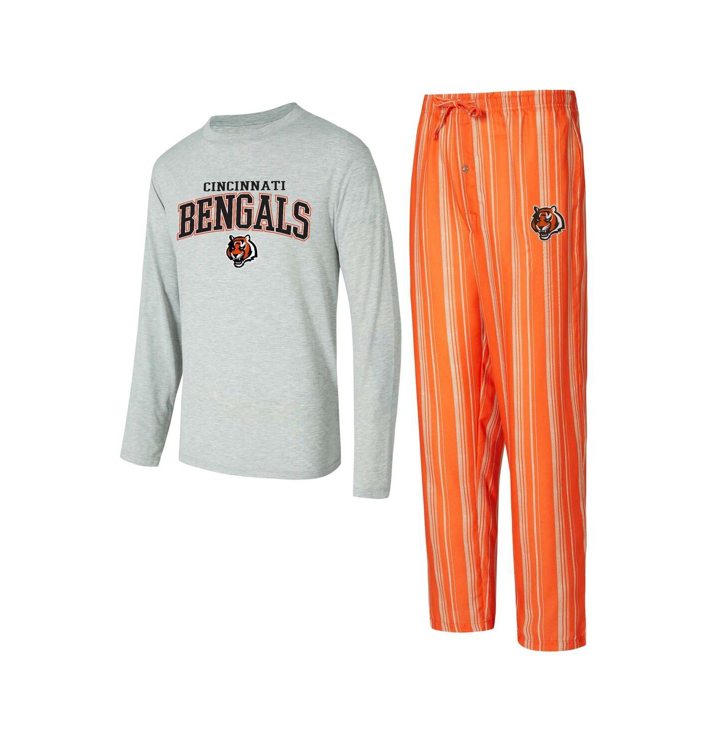 Мужские пижамы Concepts Sport Cincinnati Bengals Petition Long Sleeve T-Shirt Pants Sleep Set — фото 1