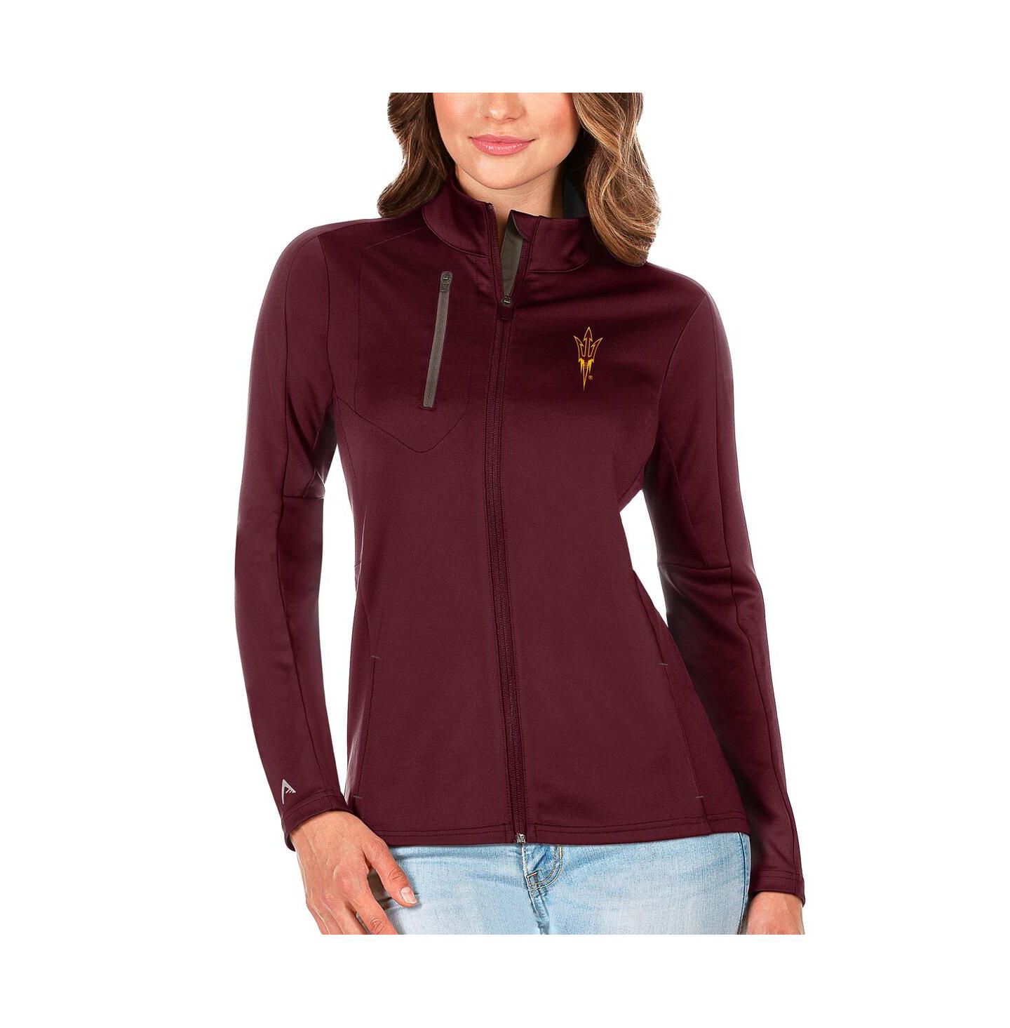 Женская куртка Antigua Maroon/Graphite Arizona State Sun Devils Generation Full-Zip — фото 1