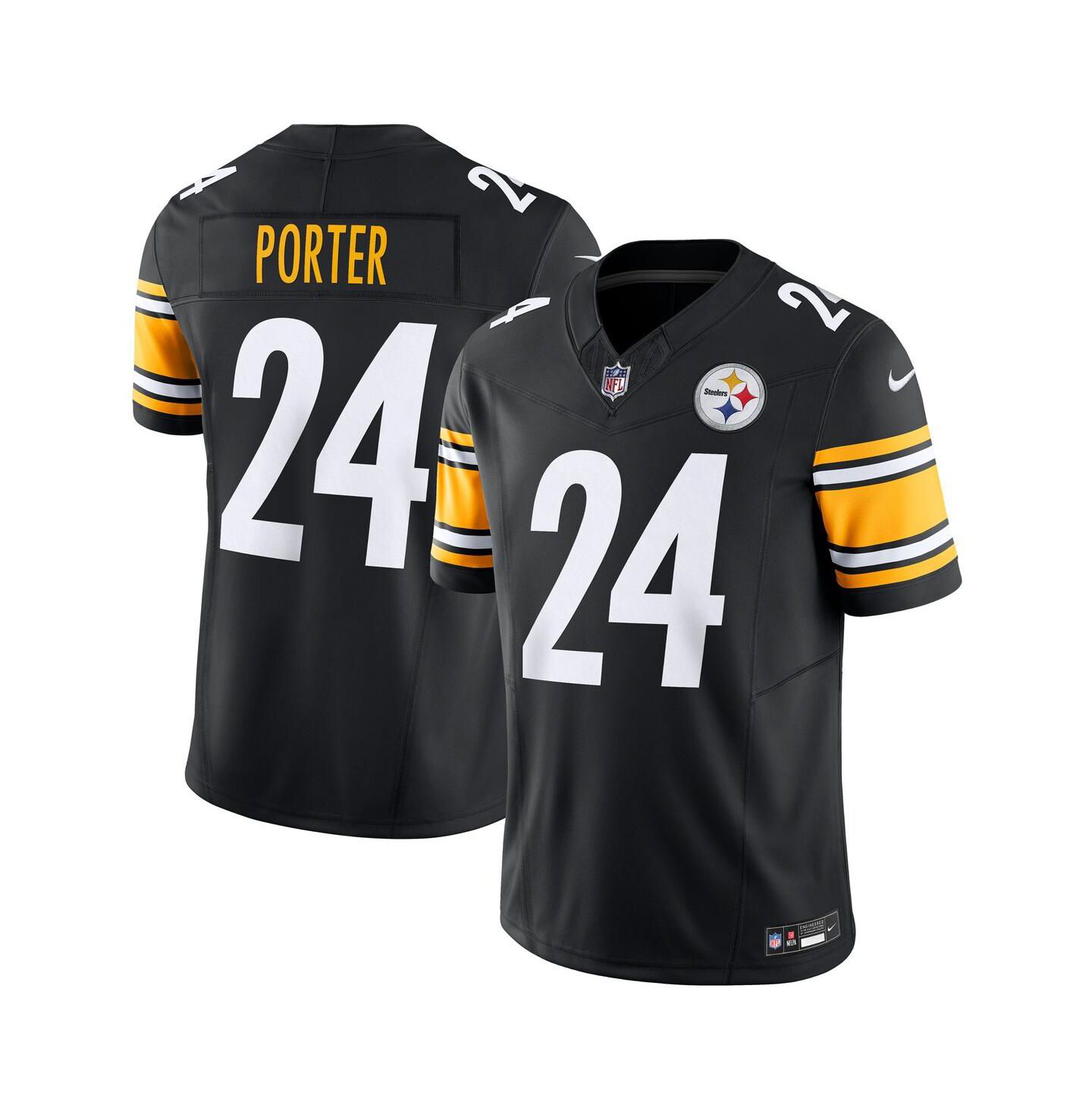 Мужской топ Nike Joey Porter Jr. Black Pittsburgh Steelers Vapor F.U.S.E. Limited Jersey — фото 1
