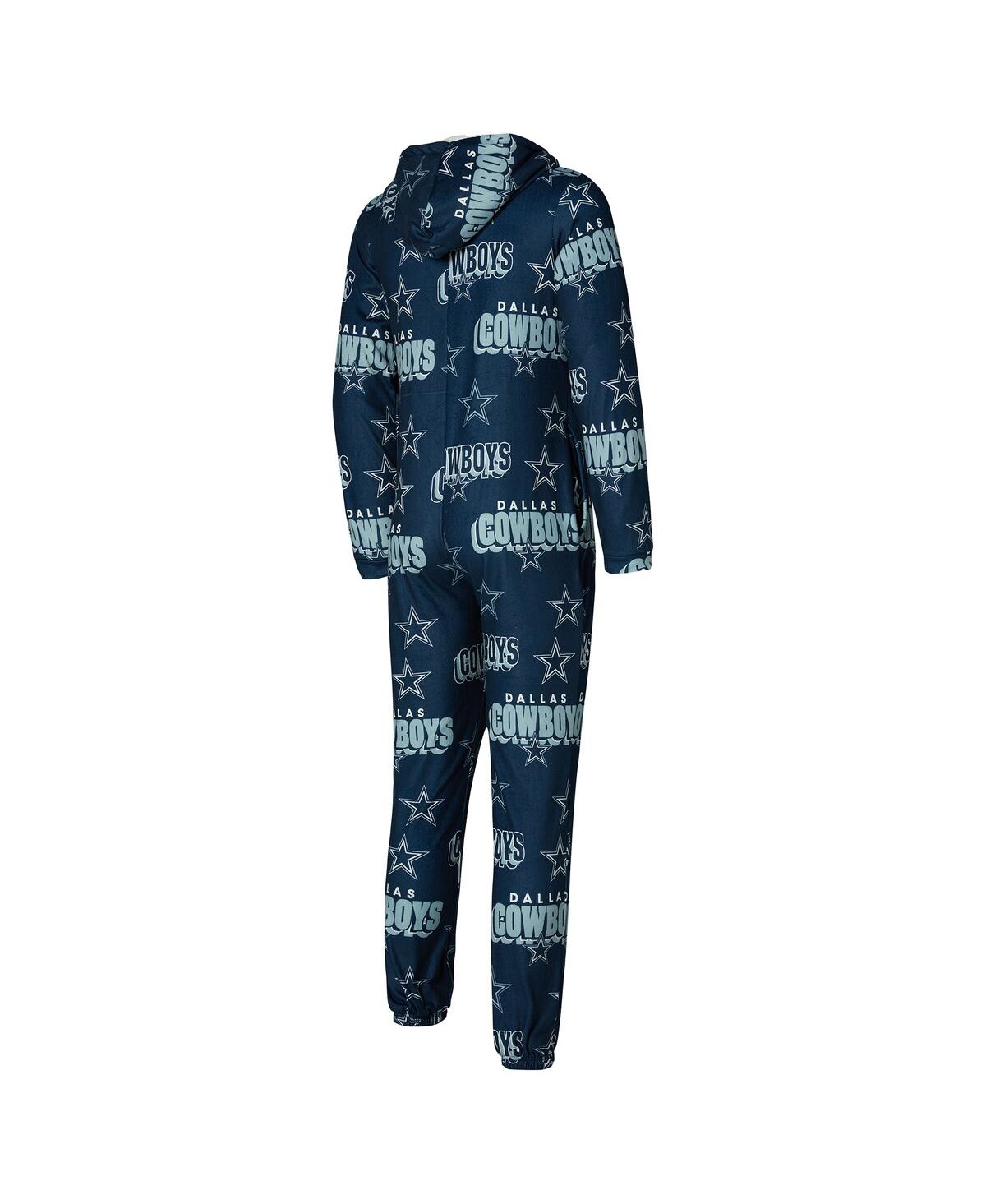 Concepts Sport Women's Navy Dallas Cowboys Roadway Allover Print Microfleece Full-zip Union Suit In Navy