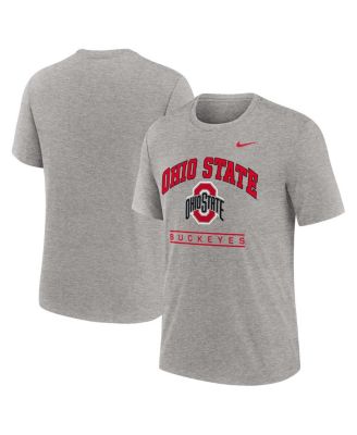 Nike - Men's Heather Gray Ohio State Buckeyes Arch Over Logo Tri-Blend T-Shirt