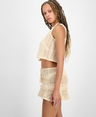 Juniors' Crochet Cover-Up Tank, Exclusively at Macy's