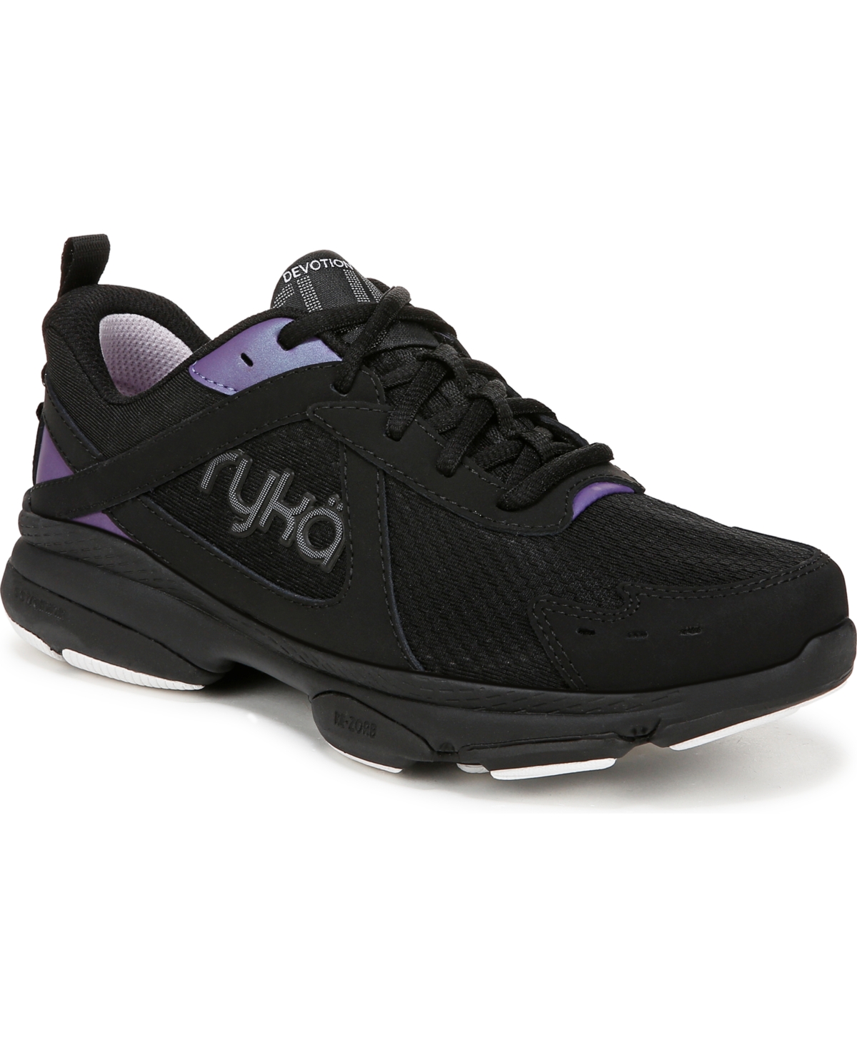 Ryka Women's Devotion Xt 3 Lace Up Training Sneakers In Black Leather,mesh
