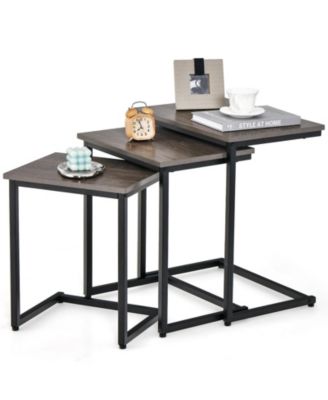 3 Pieces Multifunctional End Table Set