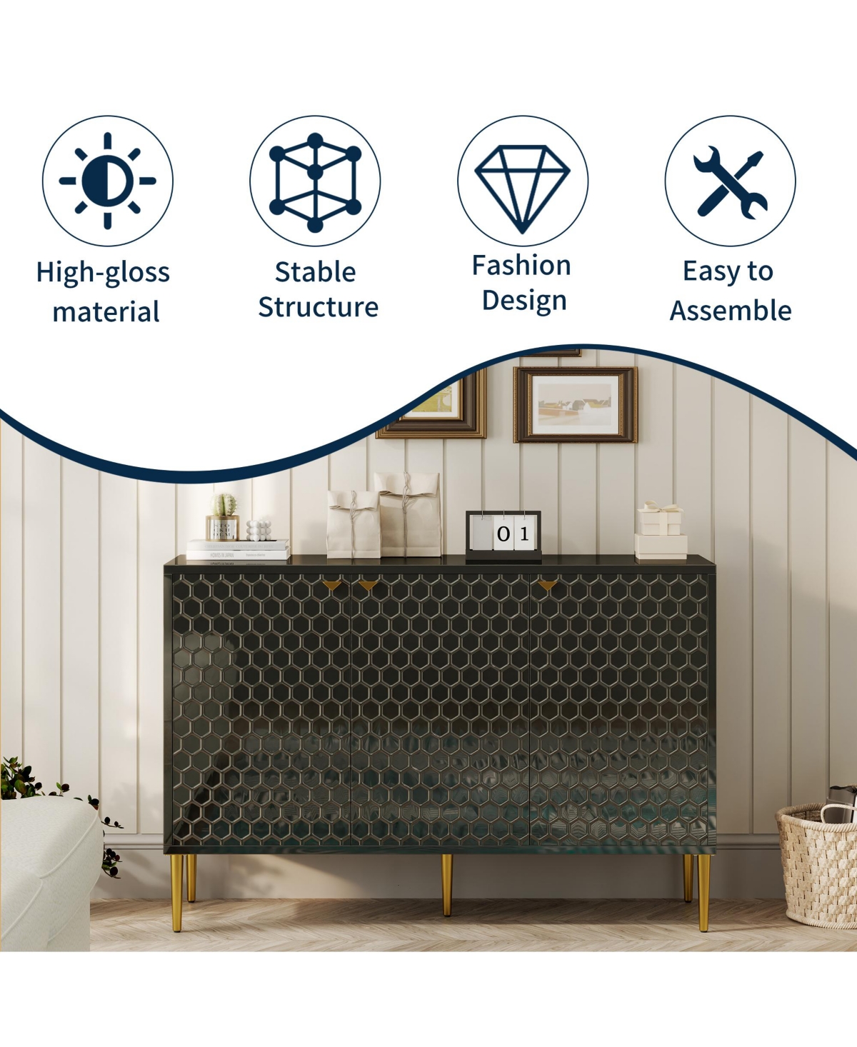 Boyel Living 3 Door Accent Cabinet