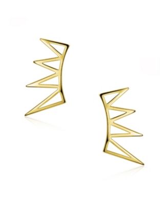 Boho Minimalist Geometric Ear Cuff Cartilage Spike Earrings Sterling Silver